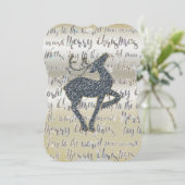 クリスマスグリッターREINDEERフォトホリデーカード シーズンカード (スタンド正面)