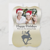 クリスマスグリッターREINDEERフォトホリデーカード シーズンカード (裏面)