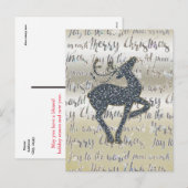 クリスマスグリッターREINDEERホリデーポストカード シーズンポストカード (正面/裏面)