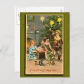 クリスマスグリーズビクトリアンアートクリスマスカード シーズンポストカード (正面/裏面)