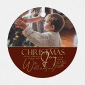 クリスマスグリーズユニークフォトクリスマスカード メタルオーナメント (正面)