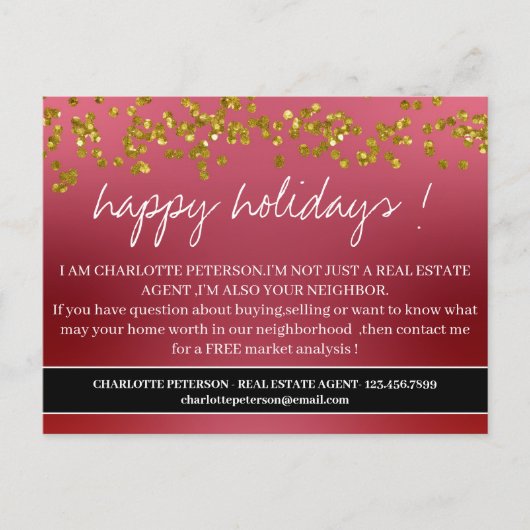 クリスマスグリーズ実在エステートエージェント農業 シーズンポストカード (正面)