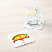 クリスマスグリーツスカロップスクエア紙コースター ペーパーコースター (インサイチュ)