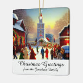 クリスマスグリーツヴィレッジチャーチゴアーズキッチュ セラミックオーナメント (左)