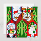 クリスマスグリーティメリーングカードが増える シーズンカード (正面/裏面)