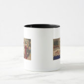 クリスマスグリーティンぶら下がったグサンタオーナメント マグカップ (中央)