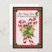 クリスマスグリーティングのキャンディーケインのシンボル (正面/裏面)