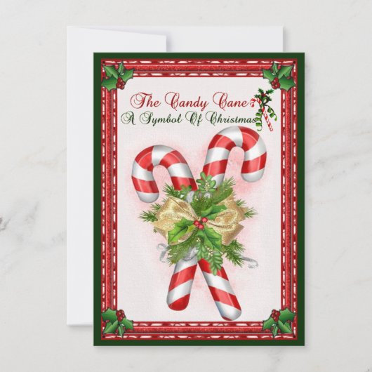 クリスマスグリーティングのキャンディーケインのシンボル (正面)