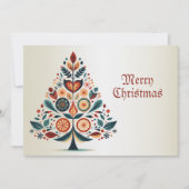 クリスマスグリーティングカラフルツリーフォークアート シーズンカード (正面)
