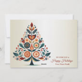 クリスマスグリーティングカラフルツリーフォークアート シーズンカード (裏面)