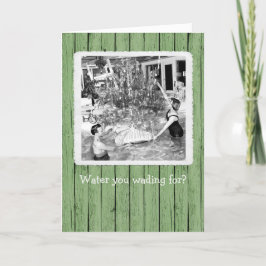 クリスマスグリーティングカードに歩く水 サンキューカード