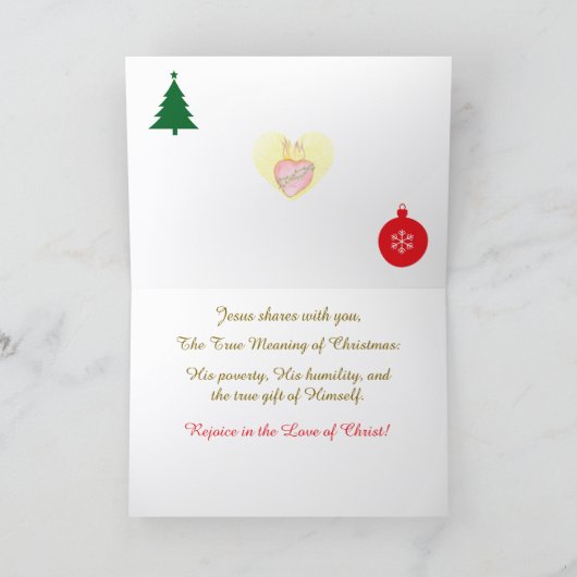 クリスマスグリーティングカードの本当の意味 カード (内部)