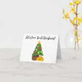 クリスマスグリーティングカードをタコしよう カード (黄色い花)