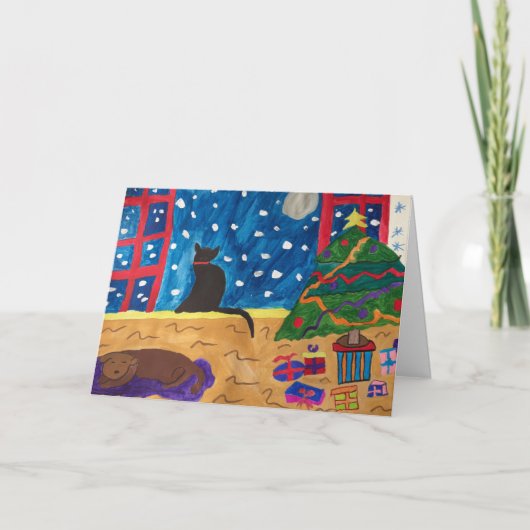 クリスマスグリーティングカードを待っている シーズンカード (正面)