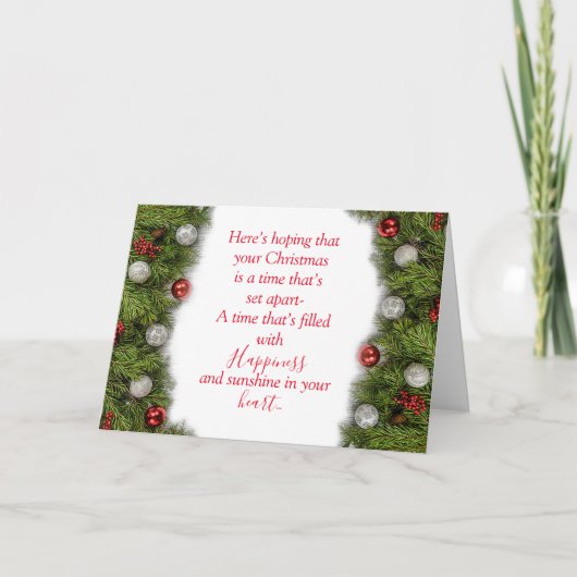 クリスマスグリーティングカードを畳んでプレゼント カード (正面)