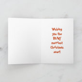 クリスマスグリーティングカードテディベア赤い帽子。 シーズンカード (内部)