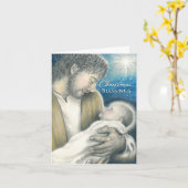 クリスマスグリーティングカードベビーイエス カード (黄色い花)