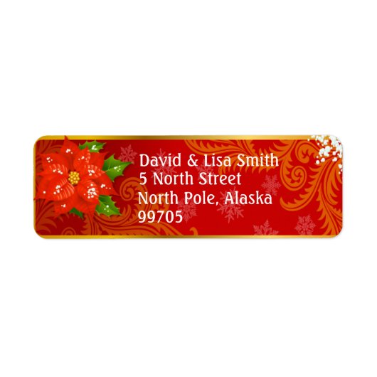 クリスマスグリーティングカード差出人住所ラベル ラベル (正面)