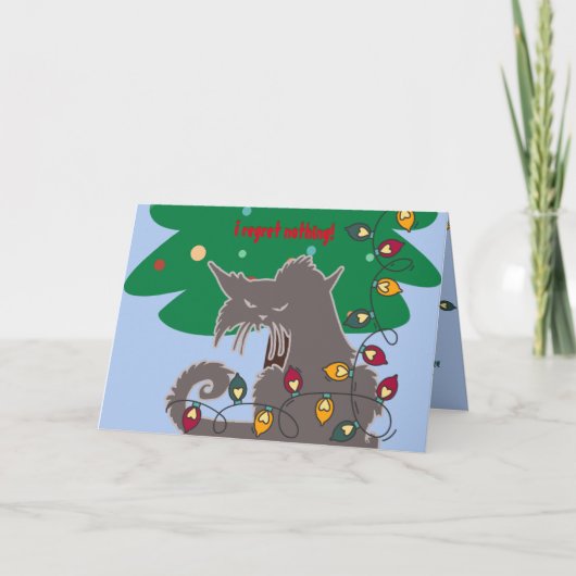 クリスマスグリーティングカード「バッド・キャット」 カード (正面)
