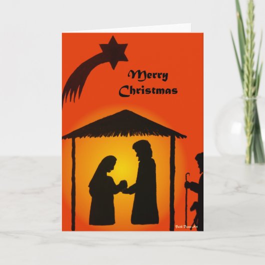 クリスマスグリーティングカード(出生シルエット) シーズンカード (正面)