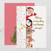 クリスマスグリーティングカード 招待状 (正面/裏面)