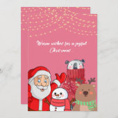 クリスマスグリーティングカード 招待状 (正面/裏面)