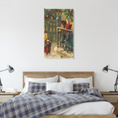 クリスマスグリーティングキッズがサンタを見る キャンバスプリント (インサイチュ (寝室))