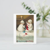 クリスマスグリーティングキッズ裁縫クリスマスソックス シーズンポストカード (スタンド正面)