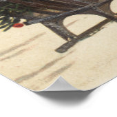 クリスマスグリーティングサンタとそり ポスター (角)