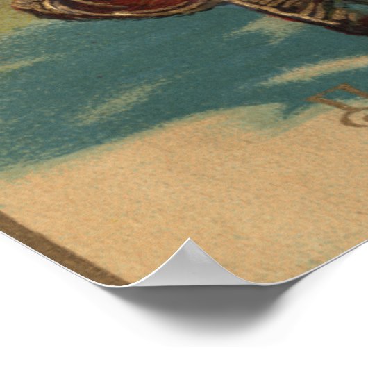 クリスマスグリーティングサンタとギフト# 2 ポスター (角)