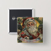 クリスマスグリーティングサンタとトナカイ 缶バッジ (正面&裏面)