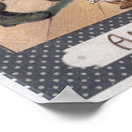 クリスマスグリーティングサンタスタッフィングストッキング ポスター (角)