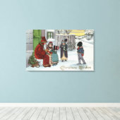 クリスマスグリーティングサンタ キャンバスプリント (インサイチュ (ウッドフロア))