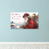 クリスマスグリーティングサンタ キャンバスプリント (インサイチュ (ウッドフロア))