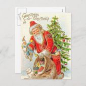 クリスマスグリーティングサンタ シーズンポストカード (正面/裏面)