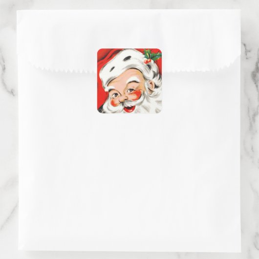 クリスマスグリーティングサンタ スクエアシール (バッグ)