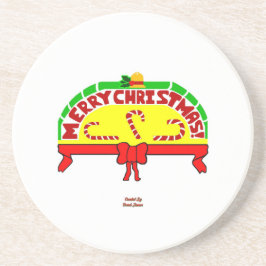 クリスマスグリーティングサンドストーンコースター コースター