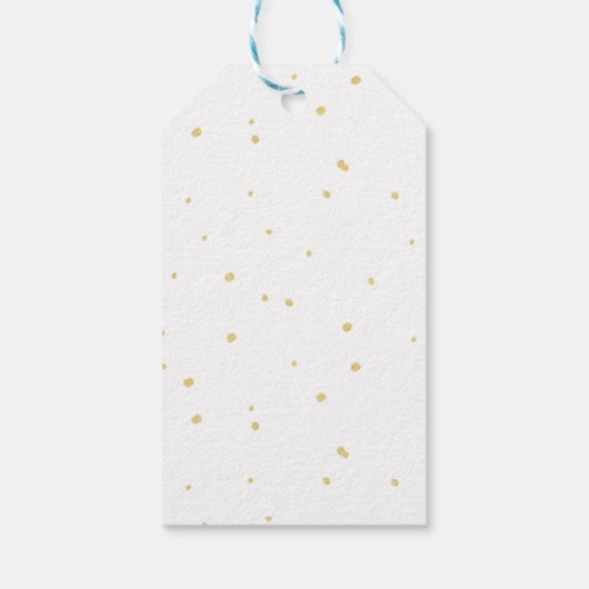 クリスマスグリーティングジョイブルー金ゴールドカラーツリー ギフトタグ (裏面)