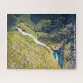 クリスマスグリーティングスサザーランド滝ズニュージーランド ジグソーパズル (横)