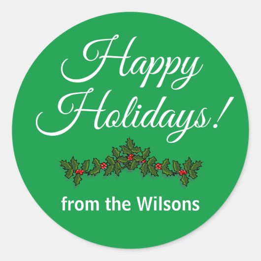 クリスマスグリーティングステッカー ラウンドシール (正面)