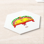 クリスマスグリーティングスヘキシカン紙コースター ペーパーコースター (アングル)