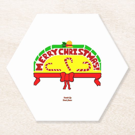 クリスマスグリーティングスヘキシカン紙コースター ペーパーコースター (正面)
