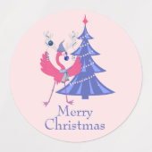 クリスマスグリーティングズバラエティーセットフラミンゴホリデー ラベル (デザイン1)