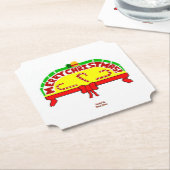 クリスマスグリーティングチケット紙コースター ペーパーコースター (アングル)