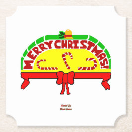 クリスマスグリーティングチケット紙コースター ペーパーコースター