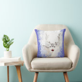 クリスマスグリーティングディアブルーの雪 クッション (椅子)