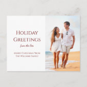 クリスマスグリーティングトロピカルビーチ写真 シーズンポストカード (正面)