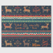 クリスマスグリーティングパターンデザイン ラッピングペーパー (フラット)