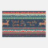 クリスマスグリーティングパターンデザイン 長方形シール (正面)