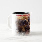 クリスマスグリーティングパパハンターGatherer ツートーンマグカップ (正面左)